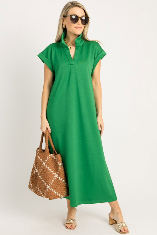 Kelly Green/Navy Print Midi main image 0